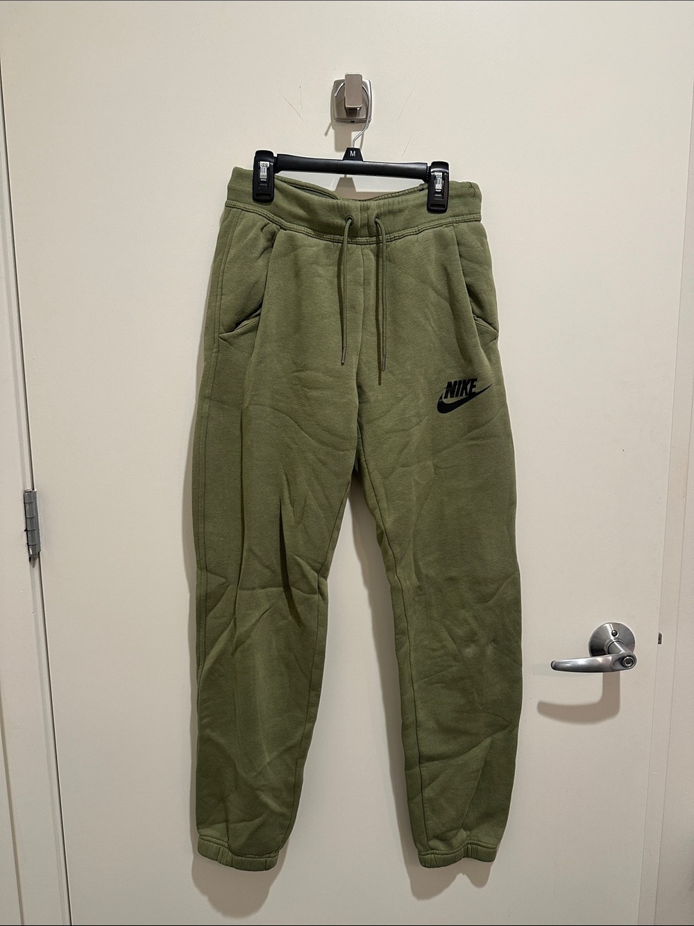 Nike Olive Green Sweatpants with Black Swoosh